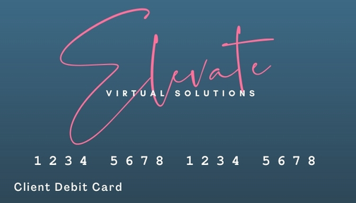 image of a debit card with Elevate Virtual Solutions logo